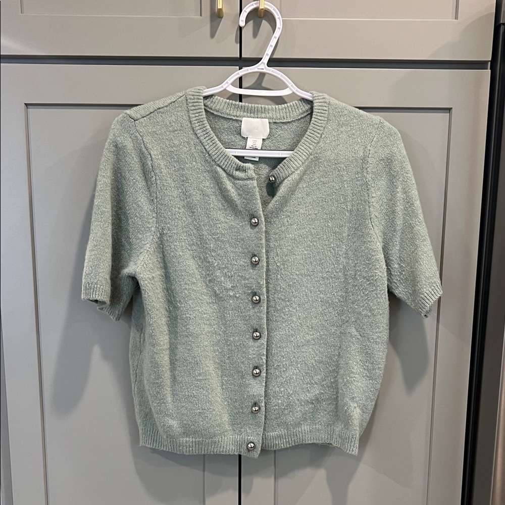 H&M Light Green Short Sleeve Cardigan
